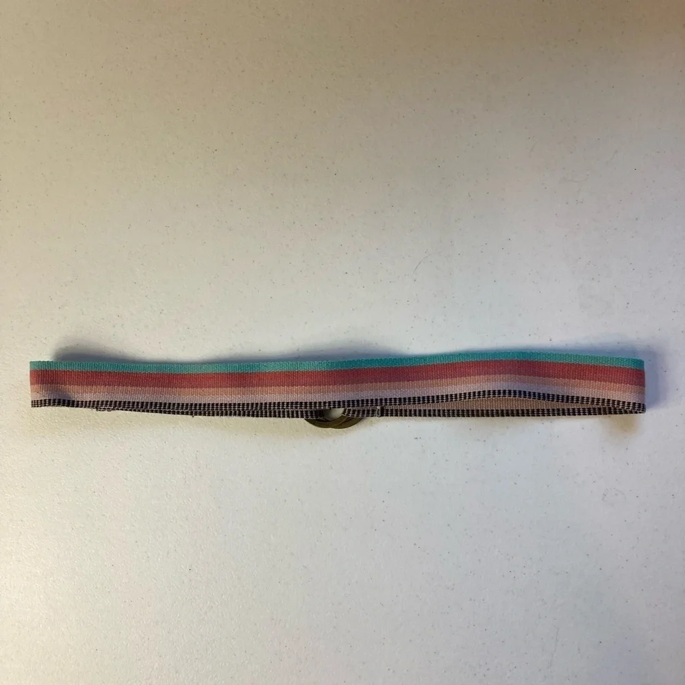 Vintage Adjustable 2 Metal Ring Colorful Belt